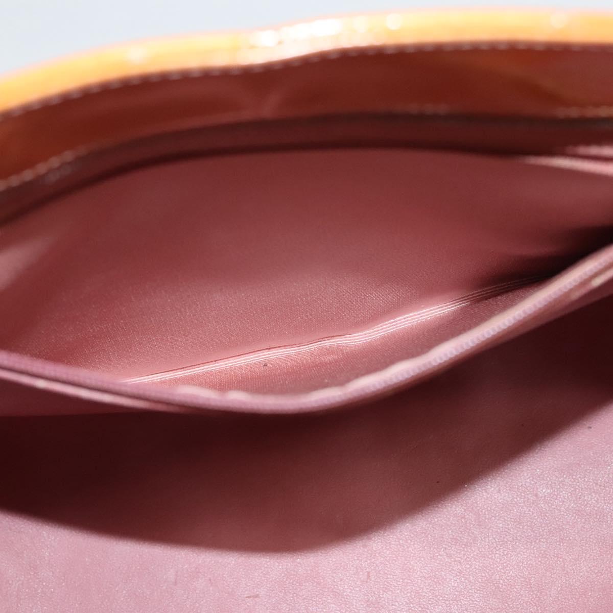 CHANEL Standard Tote Bag Patent leather Beige CC Auth 117843