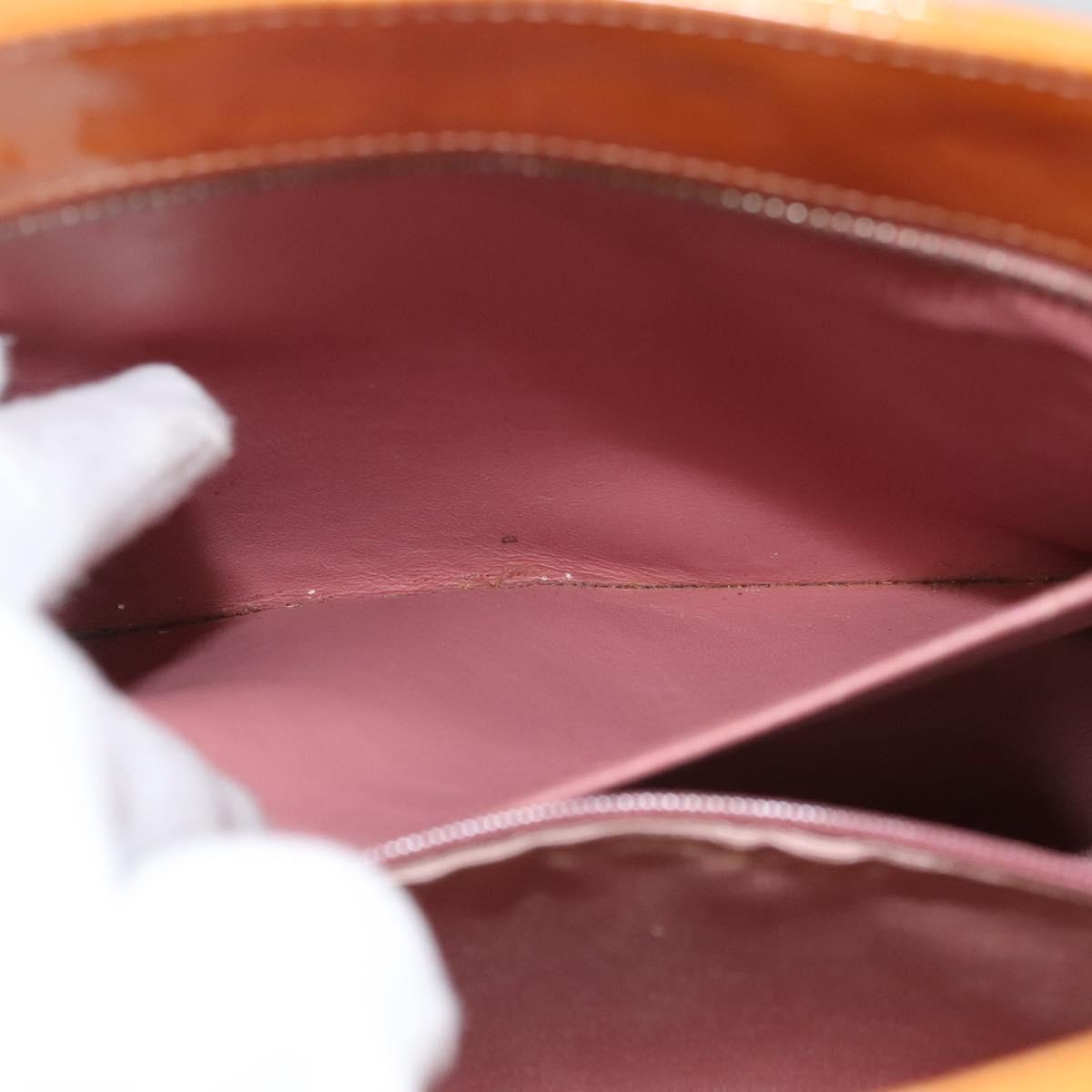 CHANEL Standard Tote Bag Patent leather Beige CC Auth 117843