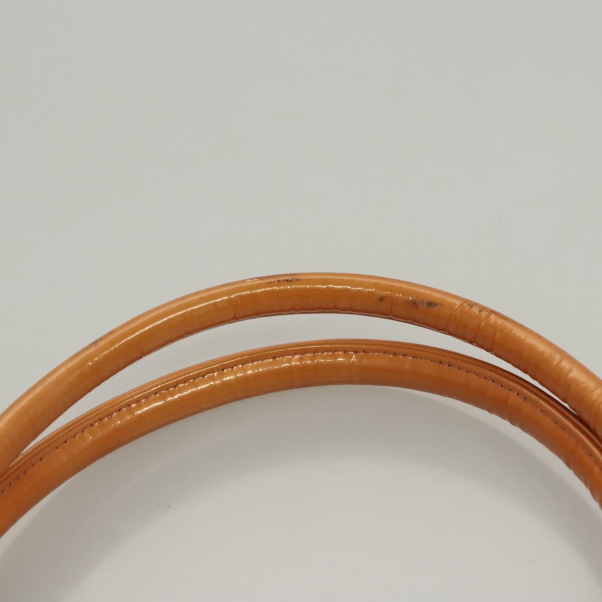 CHANEL Standard Tote Bag Patent leather Beige CC Auth 117843