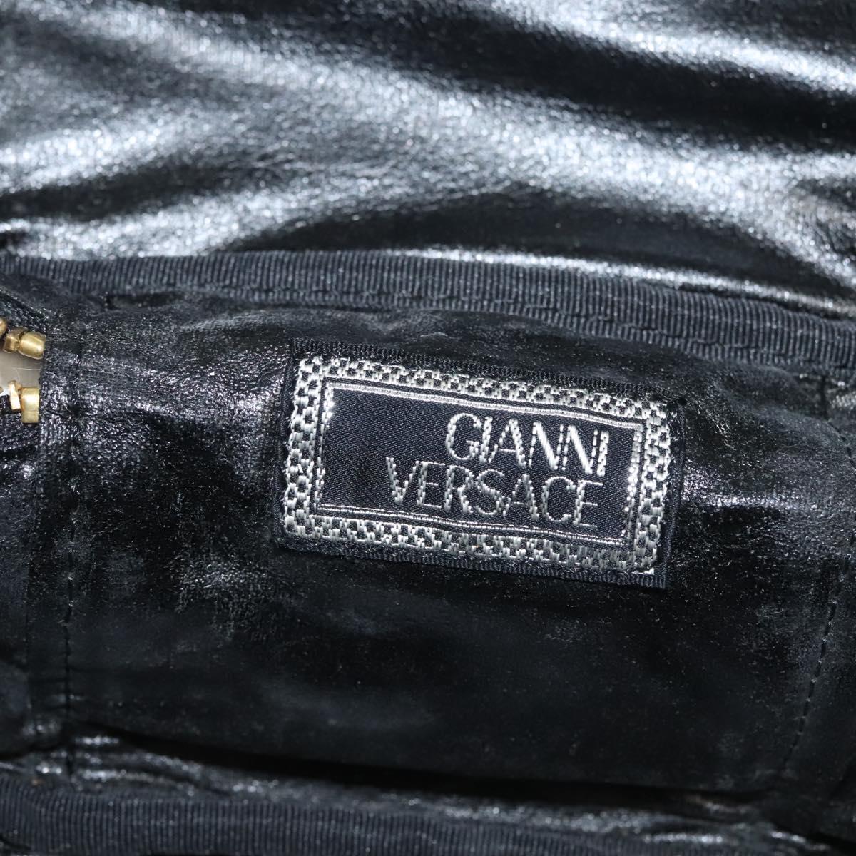 Gianni Versace Vanity Pouch Canvas Multicolor Gold Auth 117852