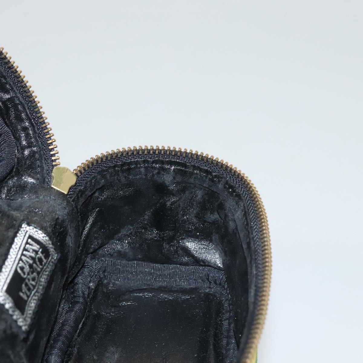 Gianni Versace Vanity Pouch Canvas Multicolor Gold Auth 117852