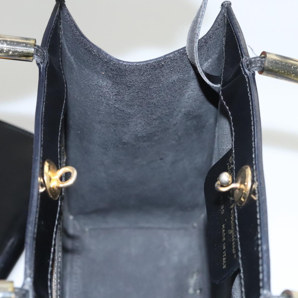 Salvatore Ferragamo Hand Bag Patent leather Black Auth 117886