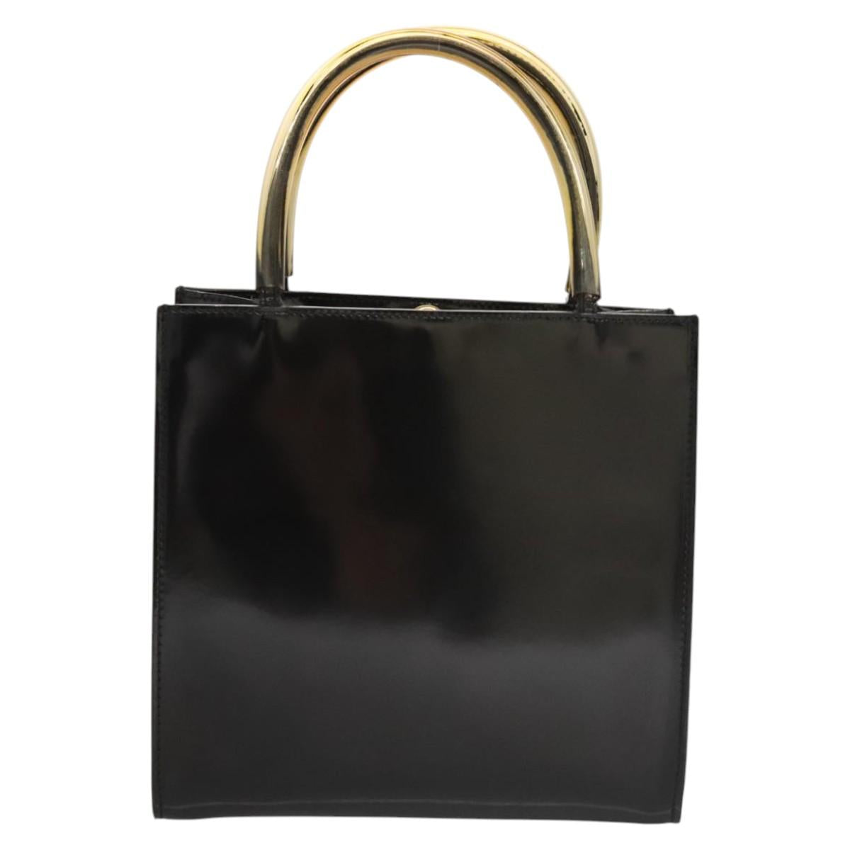 Salvatore Ferragamo Hand Bag Patent leather Black Auth 117886