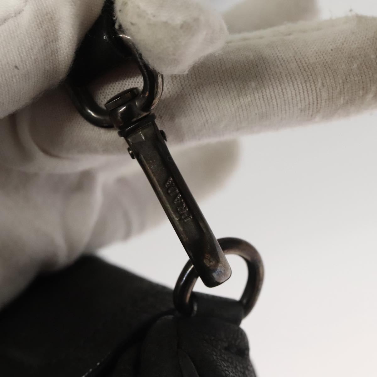 PRADA Shoulder Bag Leather Black Auth 117887