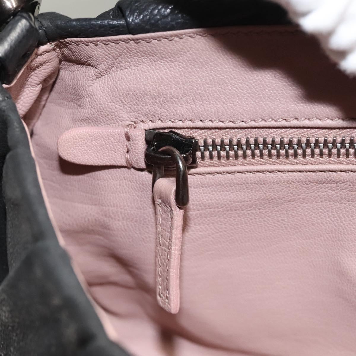 PRADA Shoulder Bag Leather Black Auth 117887