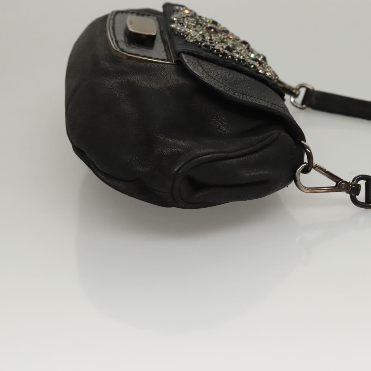 PRADA Shoulder Bag Leather Black Auth 117887