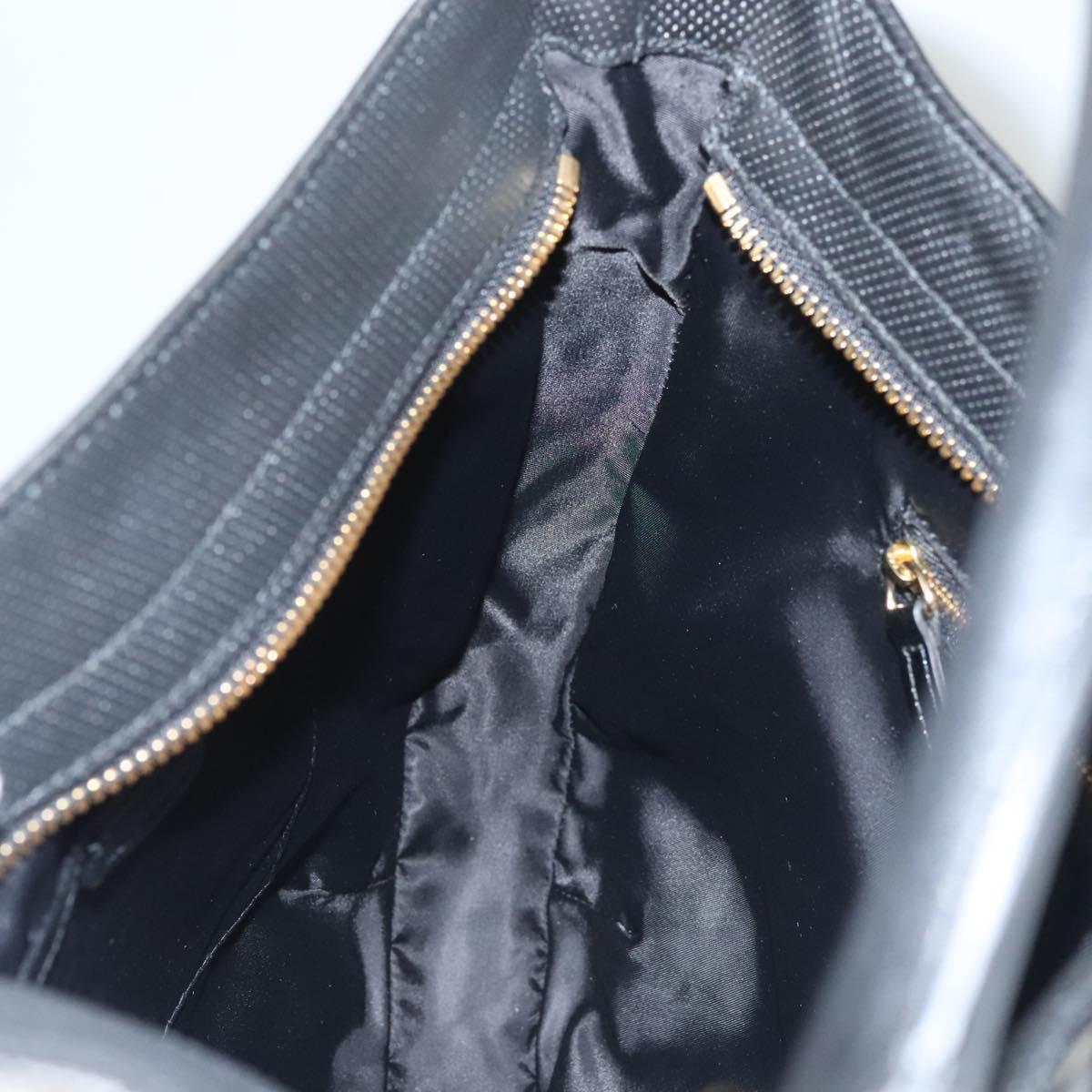 BURBERRY Nova Check Shoulder Bag Nylon Black Gold Auth 117888