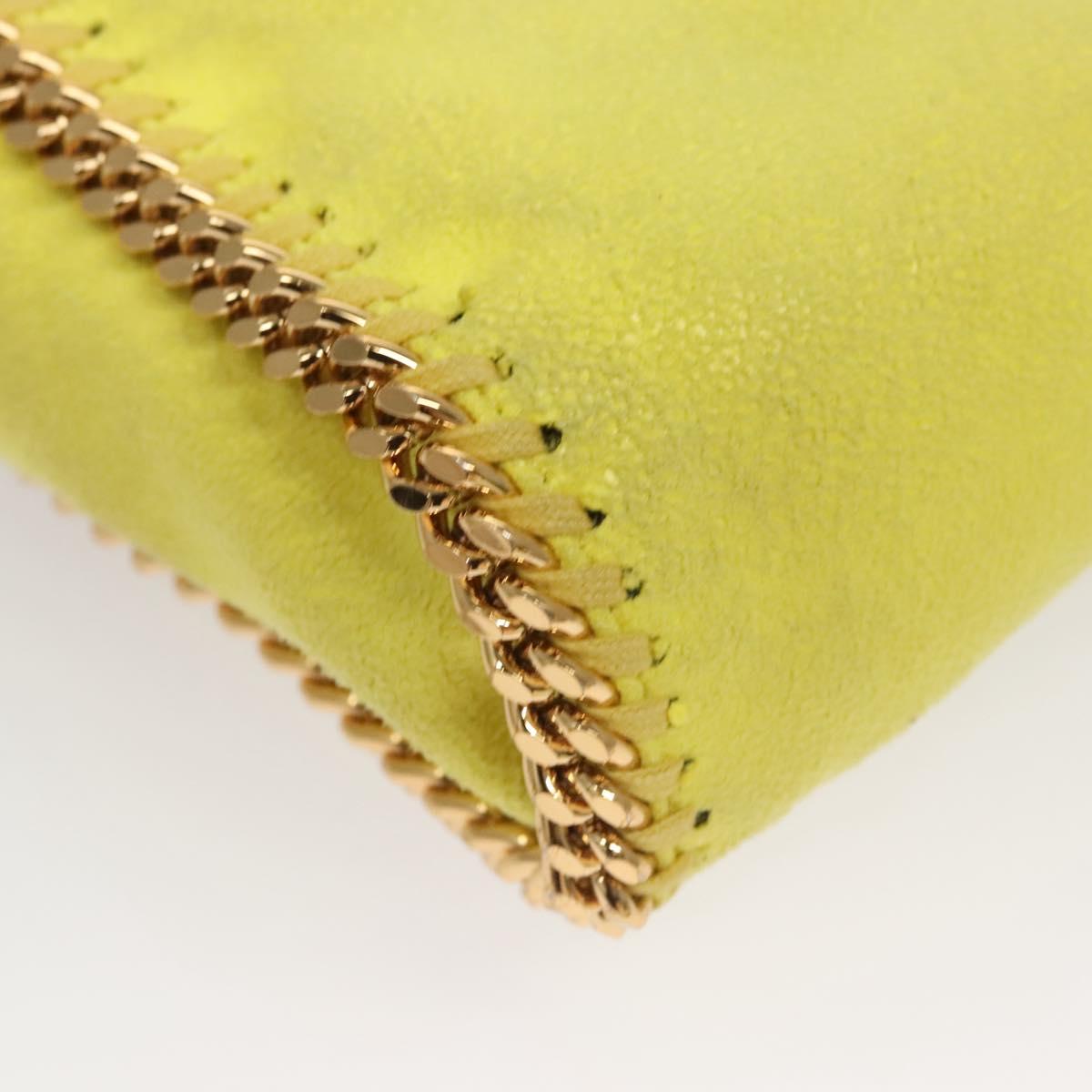 Stella MacCartney Chain Falabella Shoulder Bag Suede Yellow Gold Auth 117893