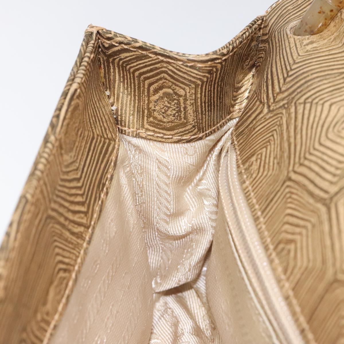 PRADA Shoulder Bag Leather Gold Auth 117899