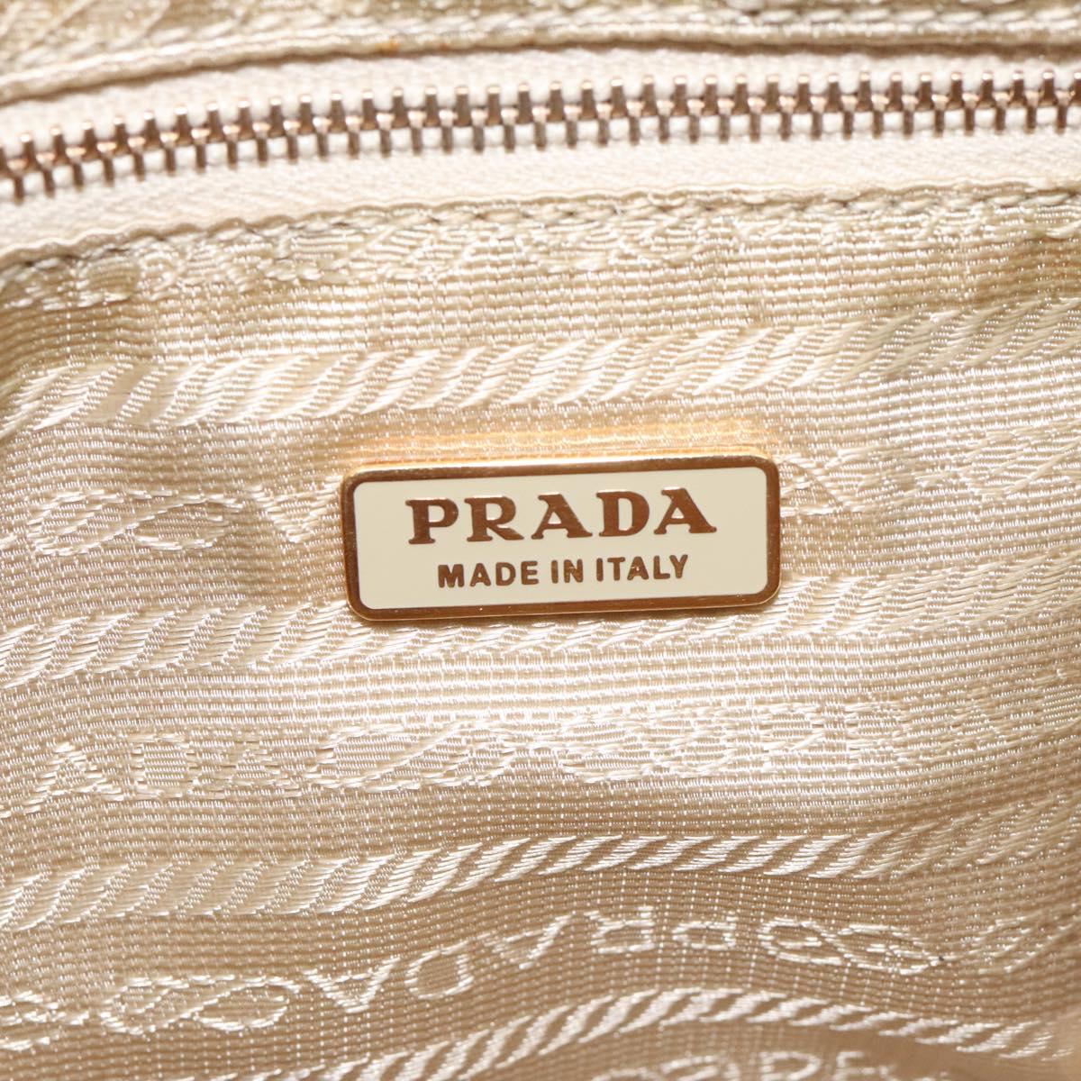 PRADA Chain Shoulder Bag Nylon Yellow Gold Auth 117900A