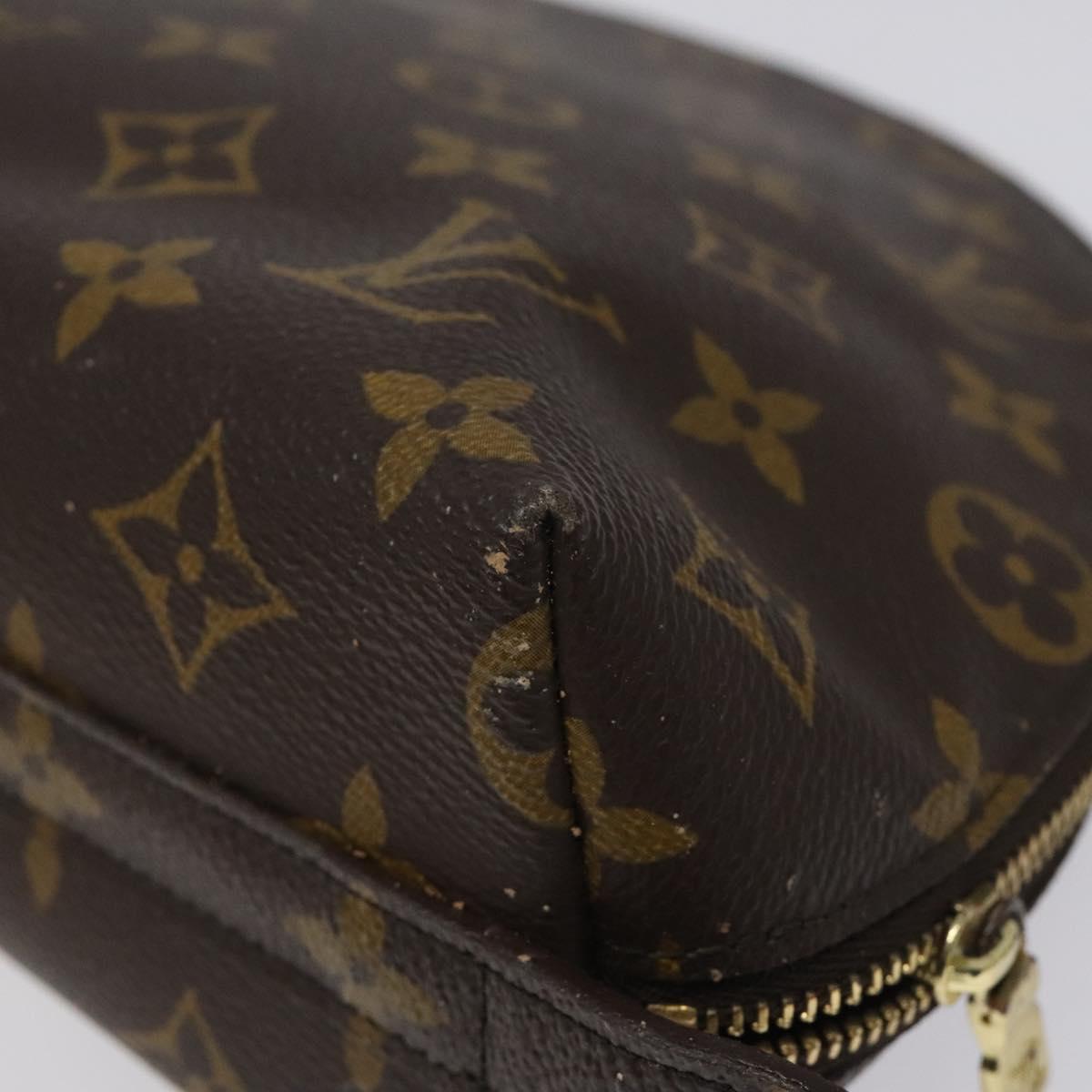 LOUIS VUITTON Monogram Trousse Demi Ronde Cosmetic Pouch M47520 LV Auth 117909