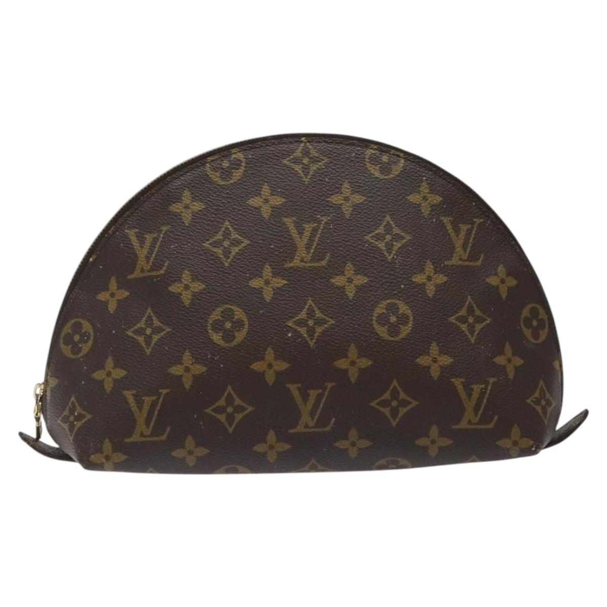 LOUIS VUITTON Monogram Trousse Demi Ronde Cosmetic Pouch M47520 LV Auth 117909