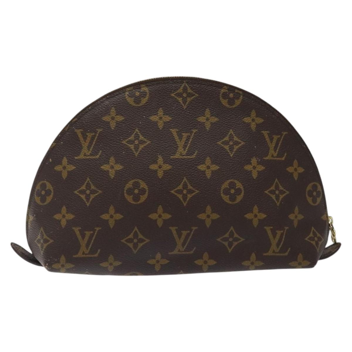 LOUIS VUITTON Monogram Trousse Demi Ronde Cosmetic Pouch M47520 LV Auth 117909