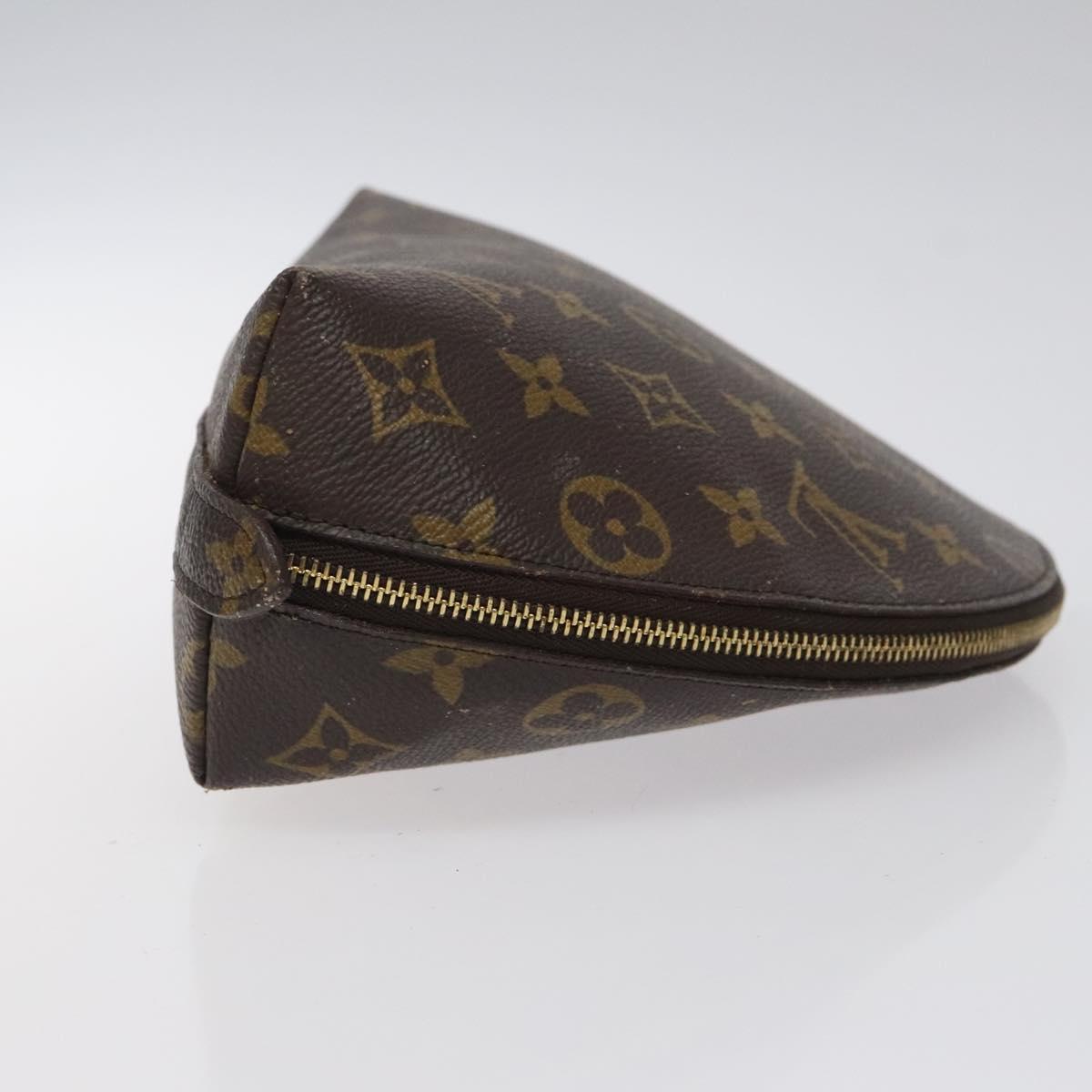 LOUIS VUITTON Monogram Trousse Demi Ronde Cosmetic Pouch M47520 LV Auth 117909
