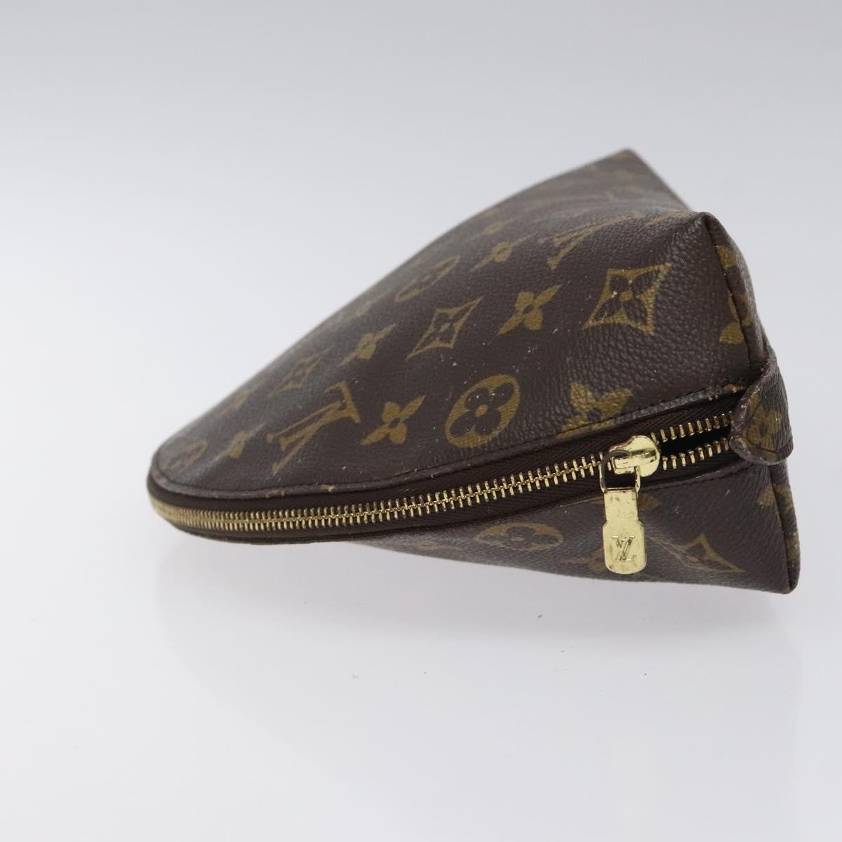 LOUIS VUITTON Monogram Trousse Demi Ronde Cosmetic Pouch M47520 LV Auth 117909
