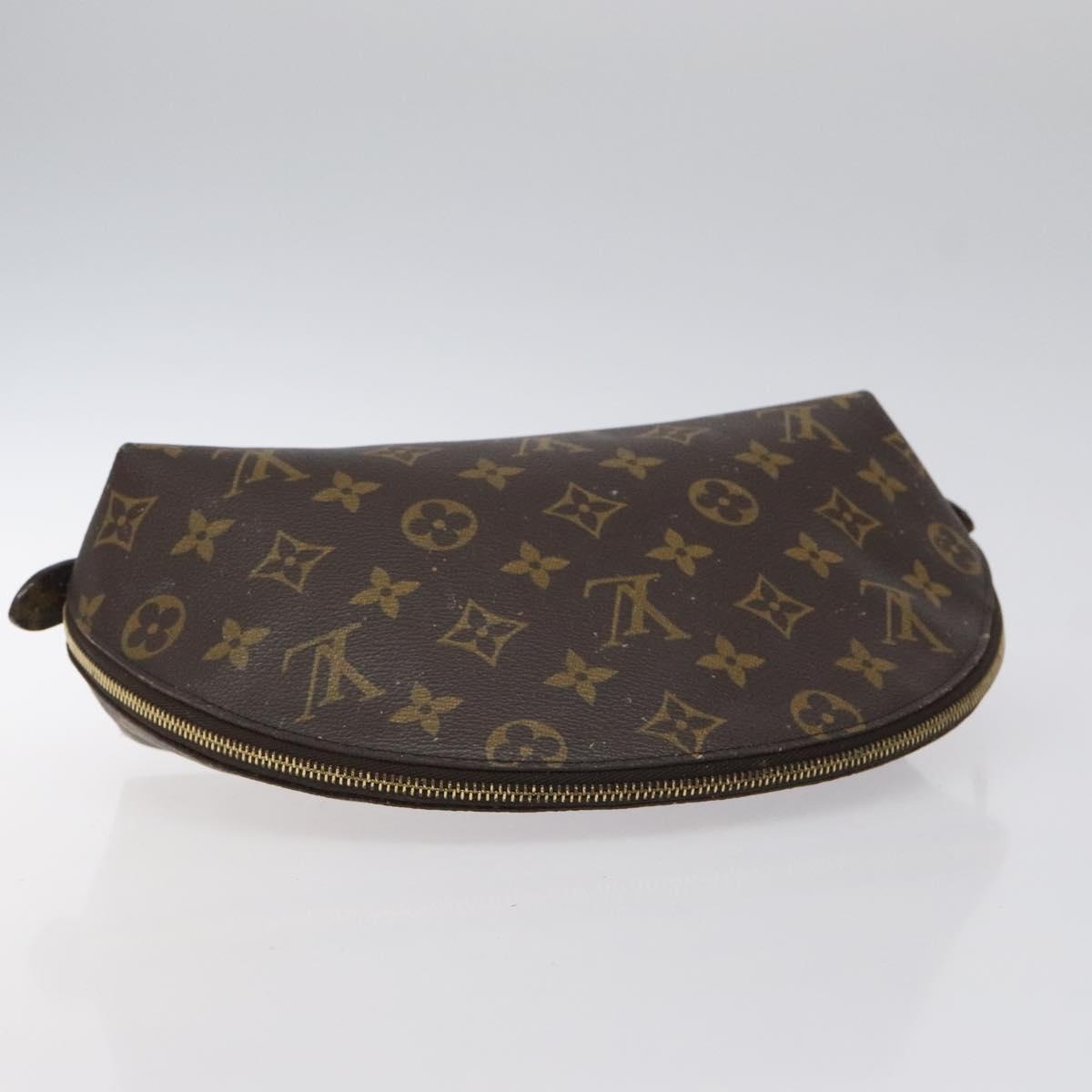 LOUIS VUITTON Monogram Trousse Demi Ronde Cosmetic Pouch M47520 LV Auth 117909