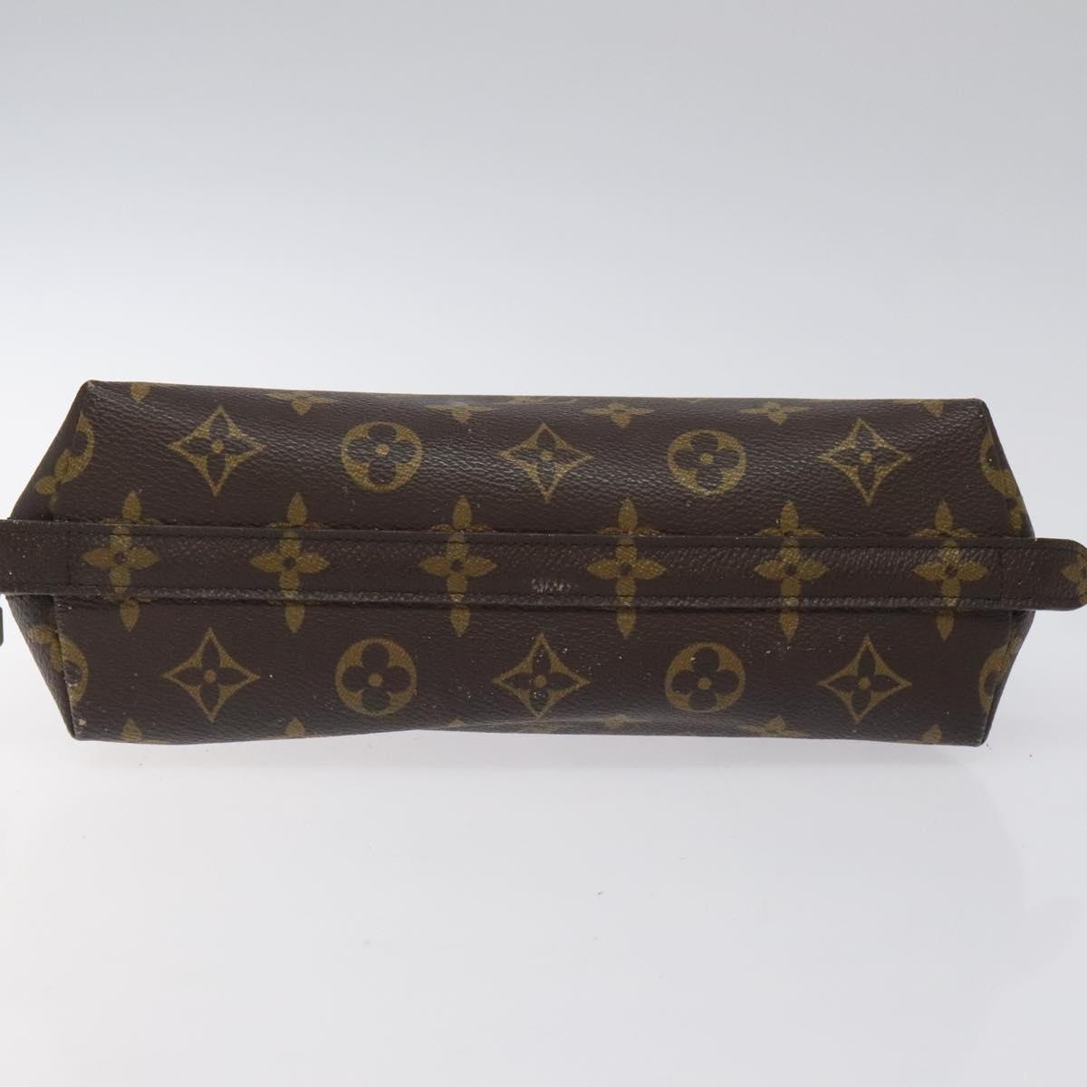 LOUIS VUITTON Monogram Trousse Demi Ronde Cosmetic Pouch M47520 LV Auth 117909