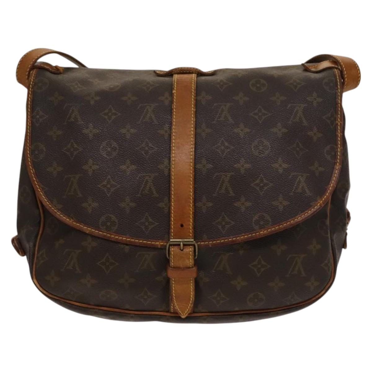 LOUIS VUITTON Monogram Saumur 35 Shoulder Bag M42254 LV Auth 117947