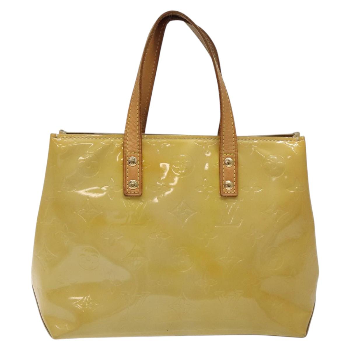 LOUIS VUITTON Monogram Vernis Reade PM Hand Bag Beige M91334 LV Auth 117956