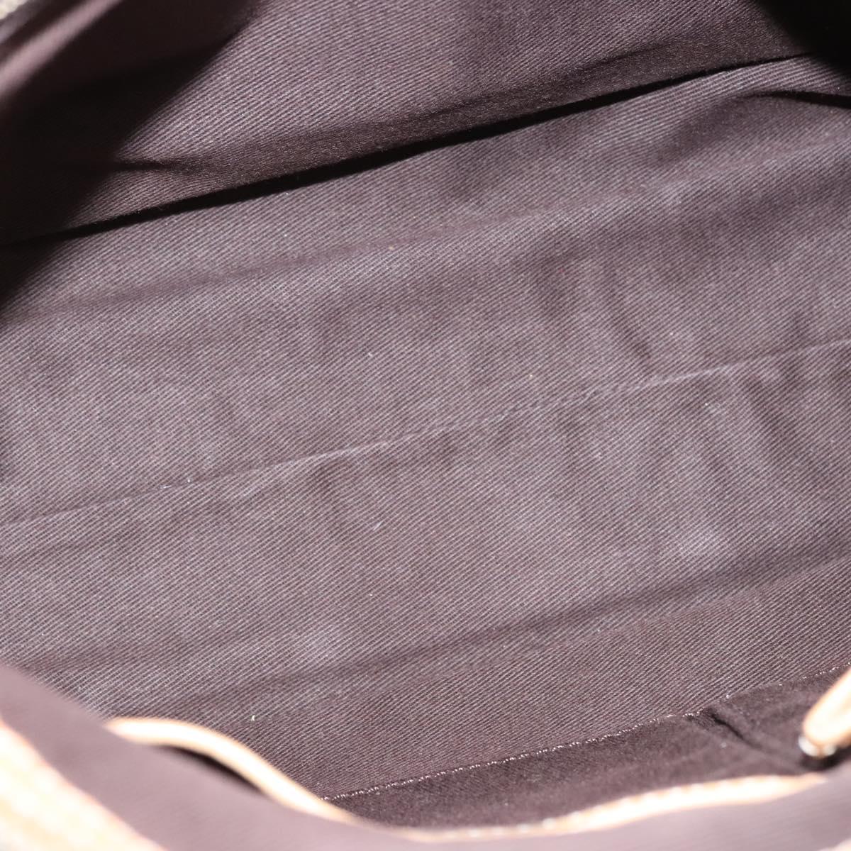 CELINE Macadam Canvas Shoulder Bag PVC Leather Brown Gold Auth 117957