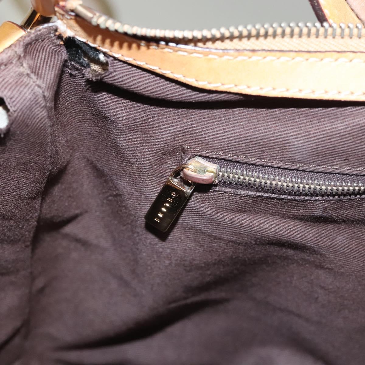 CELINE Macadam Canvas Shoulder Bag PVC Leather Brown Gold Auth 117957