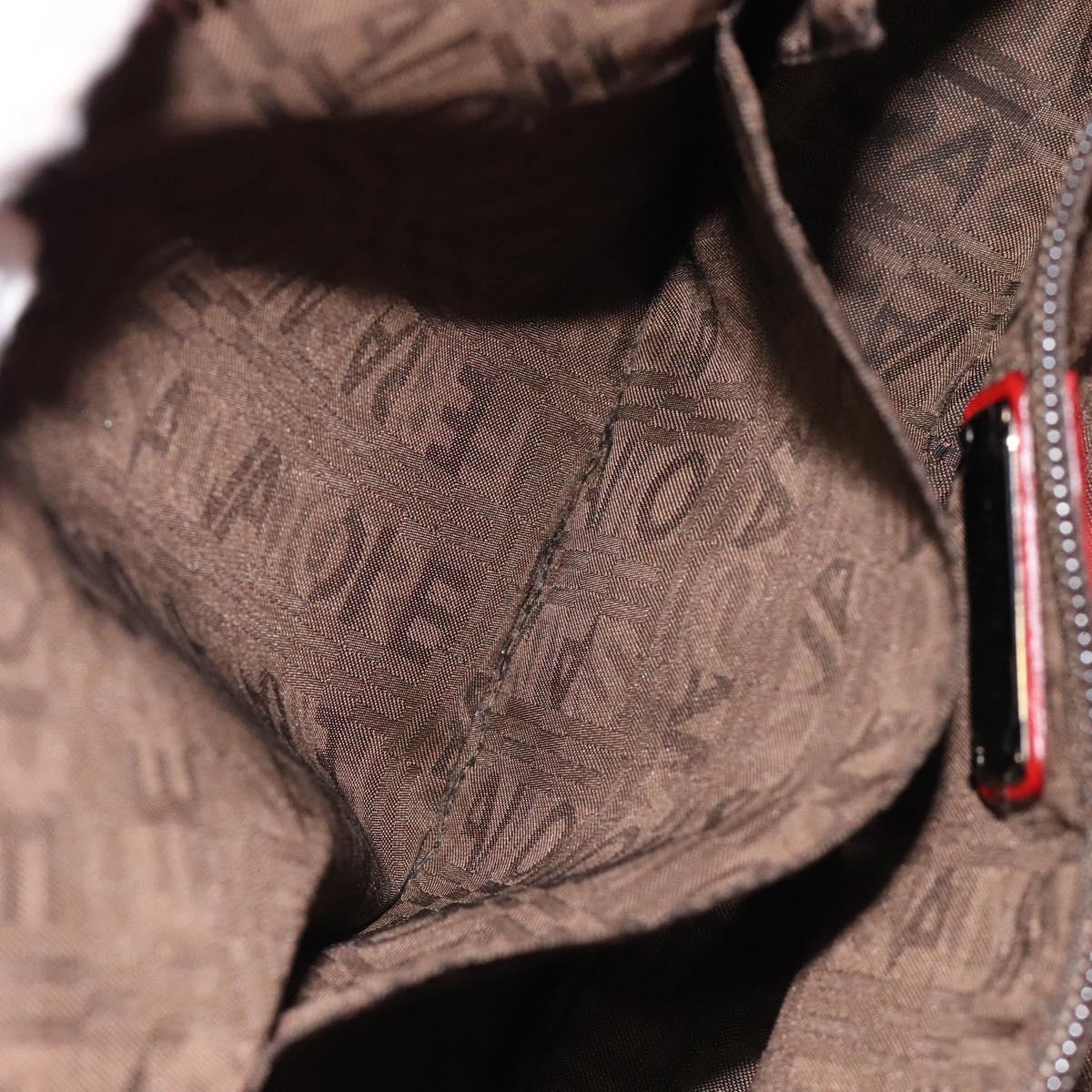 Salvatore Ferragamo Gancini Shoulder Bag Leather Red Silver Auth 117972