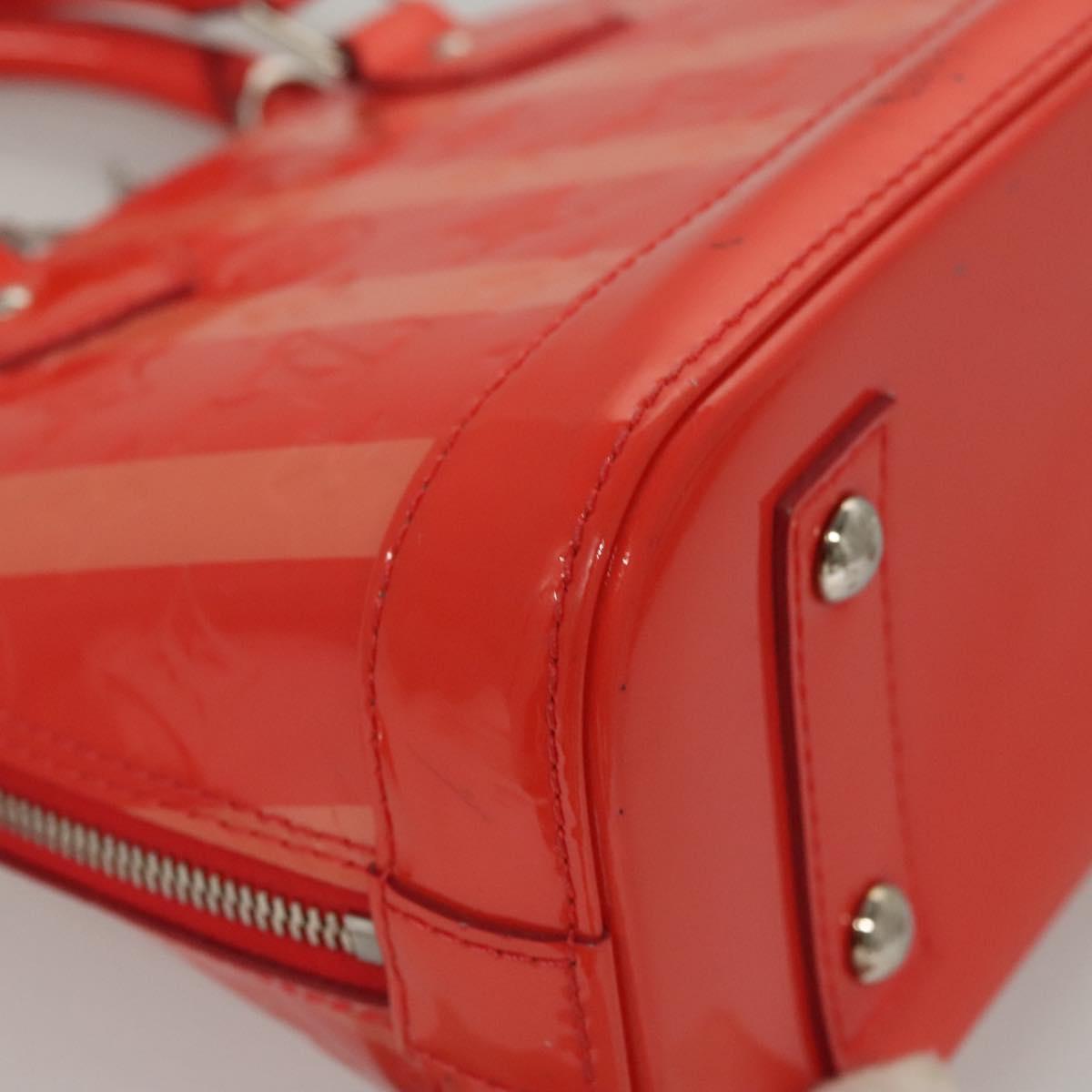 LOUIS VUITTON Vernis Rayure Alma BB Hand Bag 2way Rose rich LV Auth 117988