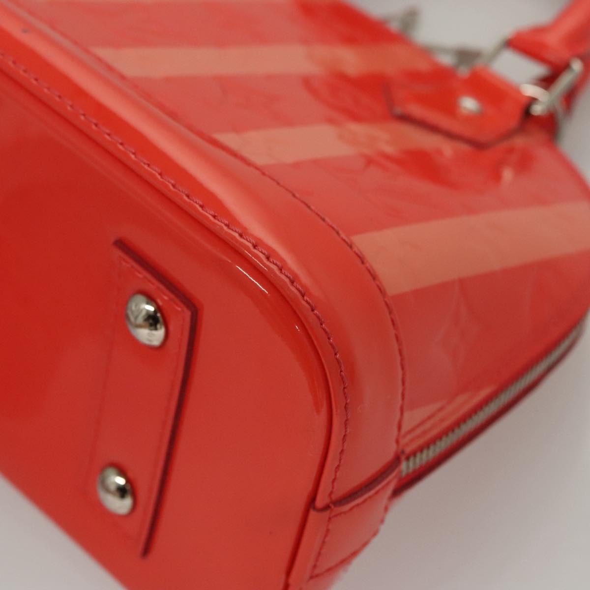 LOUIS VUITTON Vernis Rayure Alma BB Hand Bag 2way Rose rich LV Auth 117988