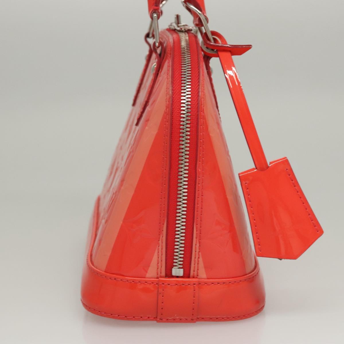 LOUIS VUITTON Vernis Rayure Alma BB Hand Bag 2way Rose rich LV Auth 117988