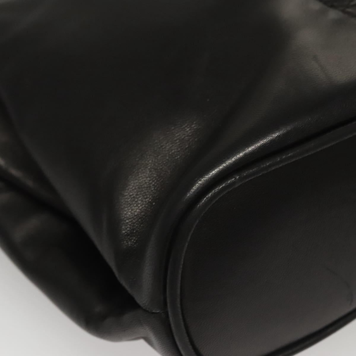 BALLY Shoulder Bag Leather Black Gold Auth 118003