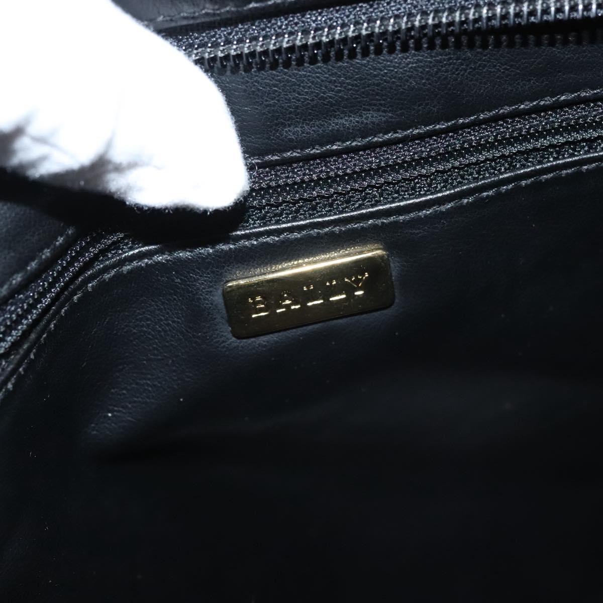 BALLY Shoulder Bag Leather Black Gold Auth 118003