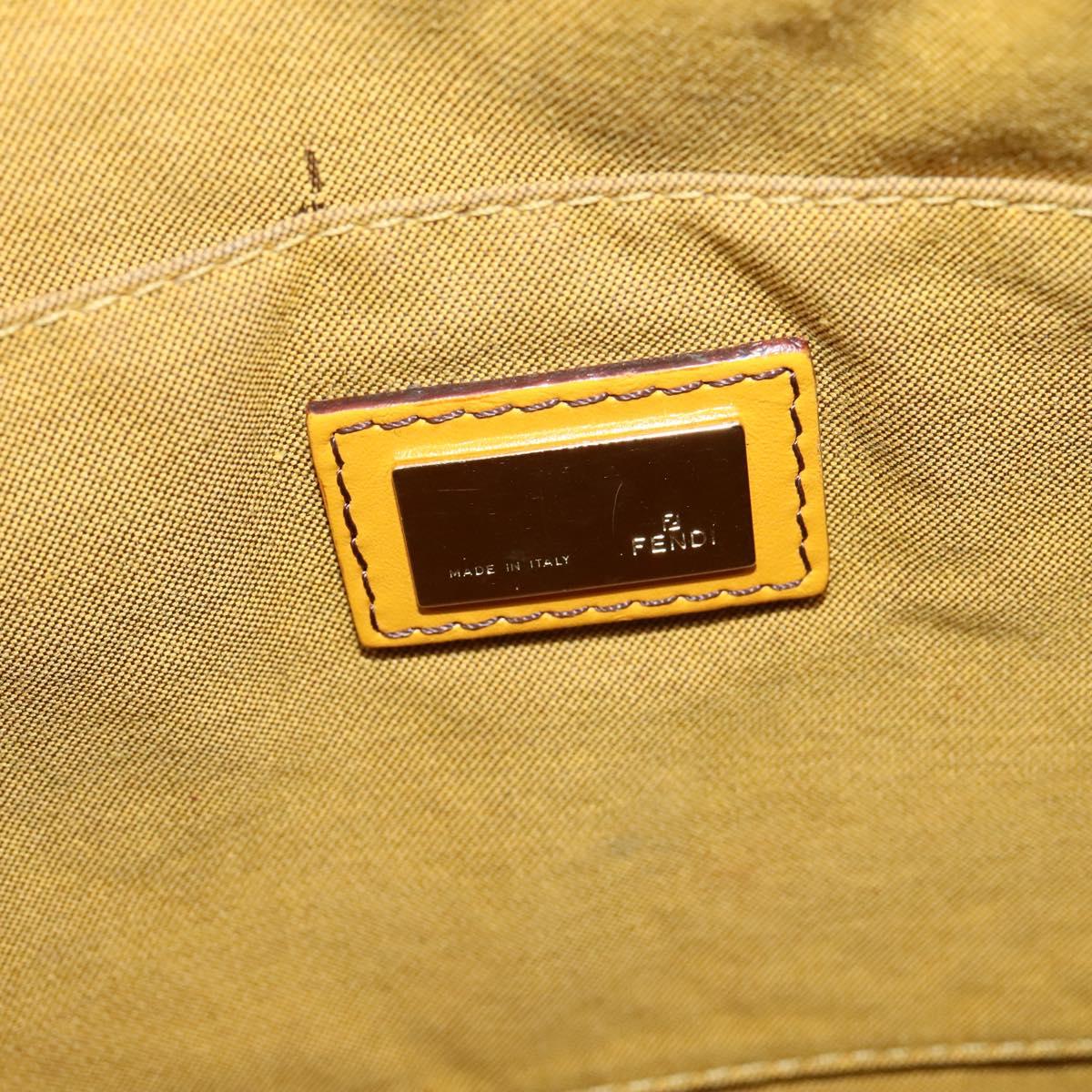 FENDI Zucca Canvas Hand Bag Beige Gold Auth 118014