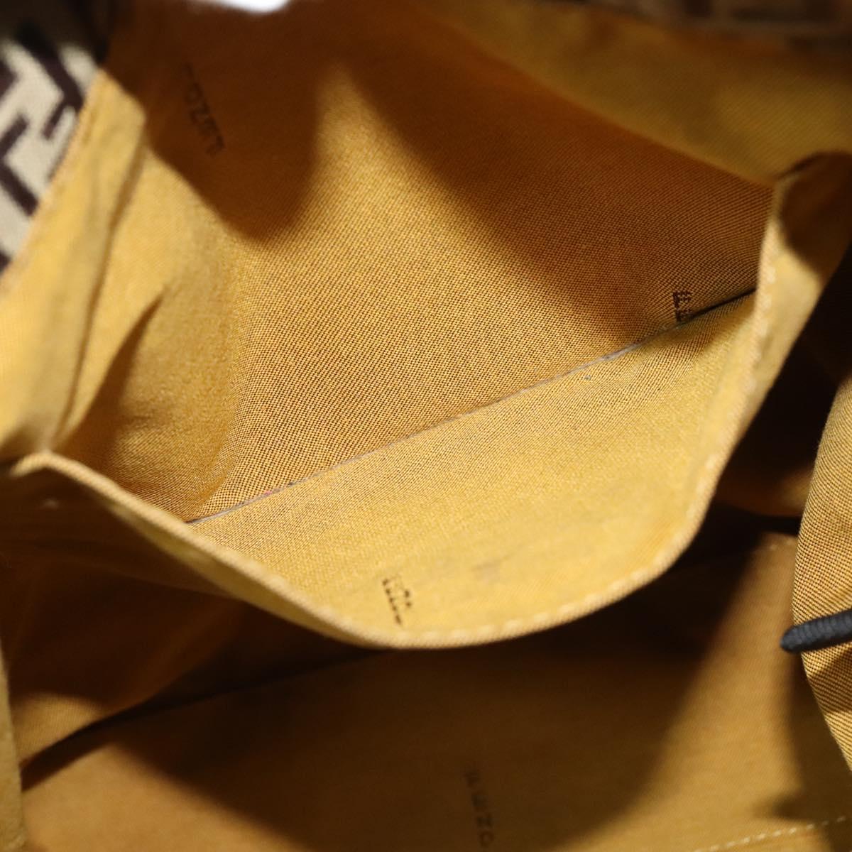 FENDI Zucca Canvas Hand Bag Beige Gold Auth 118014