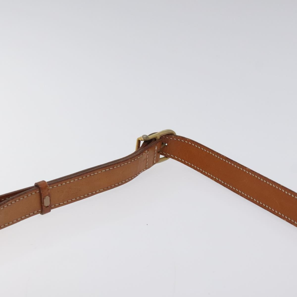 CELINE Macadam Canvas Shoulder Bag PVC Leather Brown Gold Auth 118020