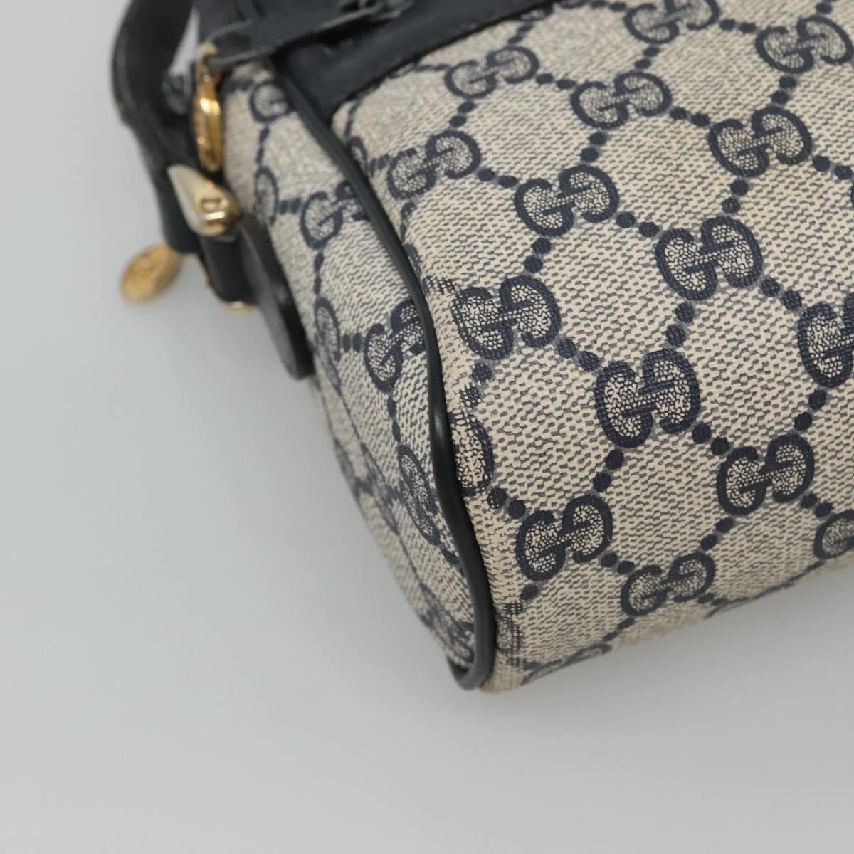 GUCCI GG Supreme Sherry Line Shoulder Bag PVC Navy Gold 32.001.3654 Auth 118021