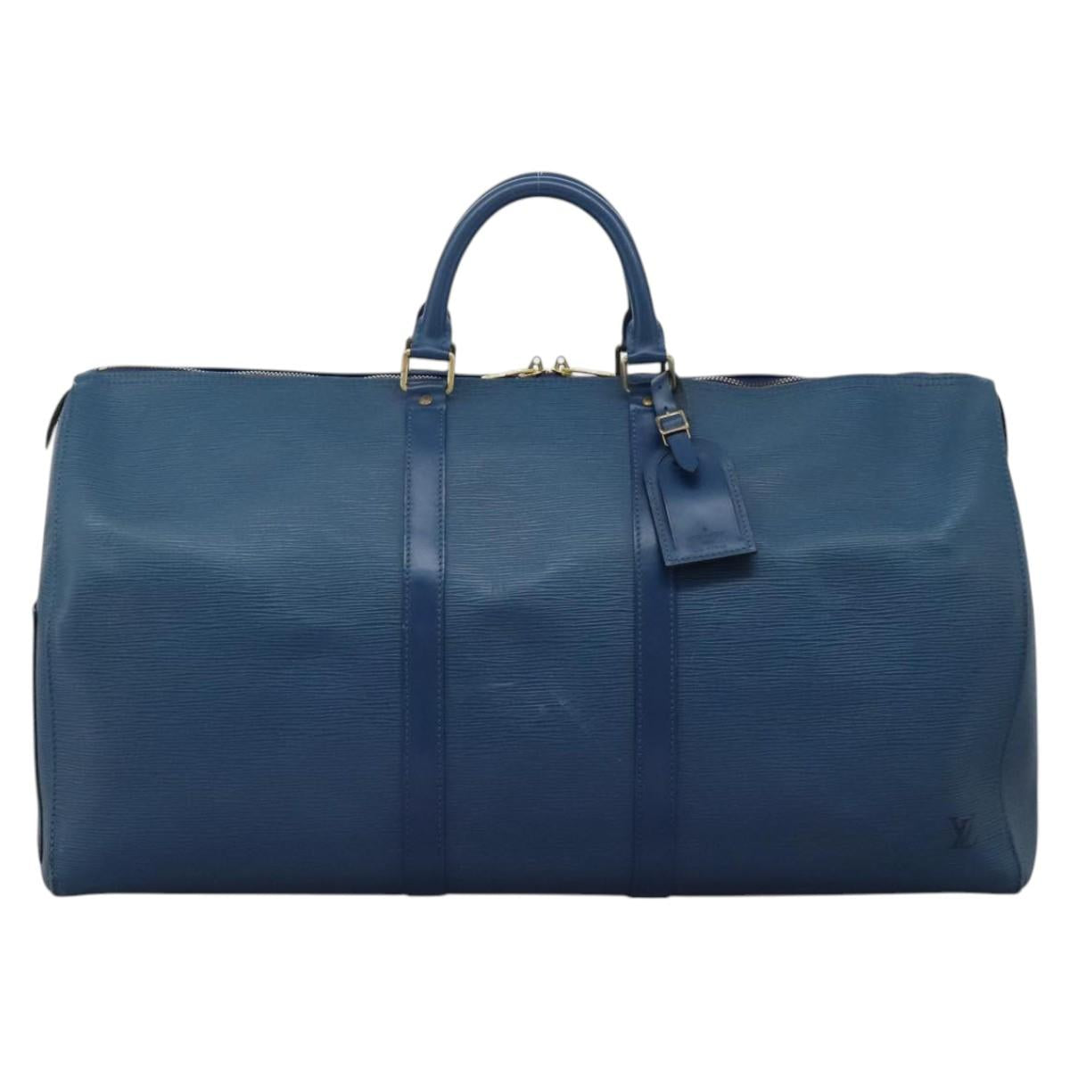 LOUIS VUITTON Epi Keepall 55 Boston Bag Toledo Blue M42955 LV Auth 118023