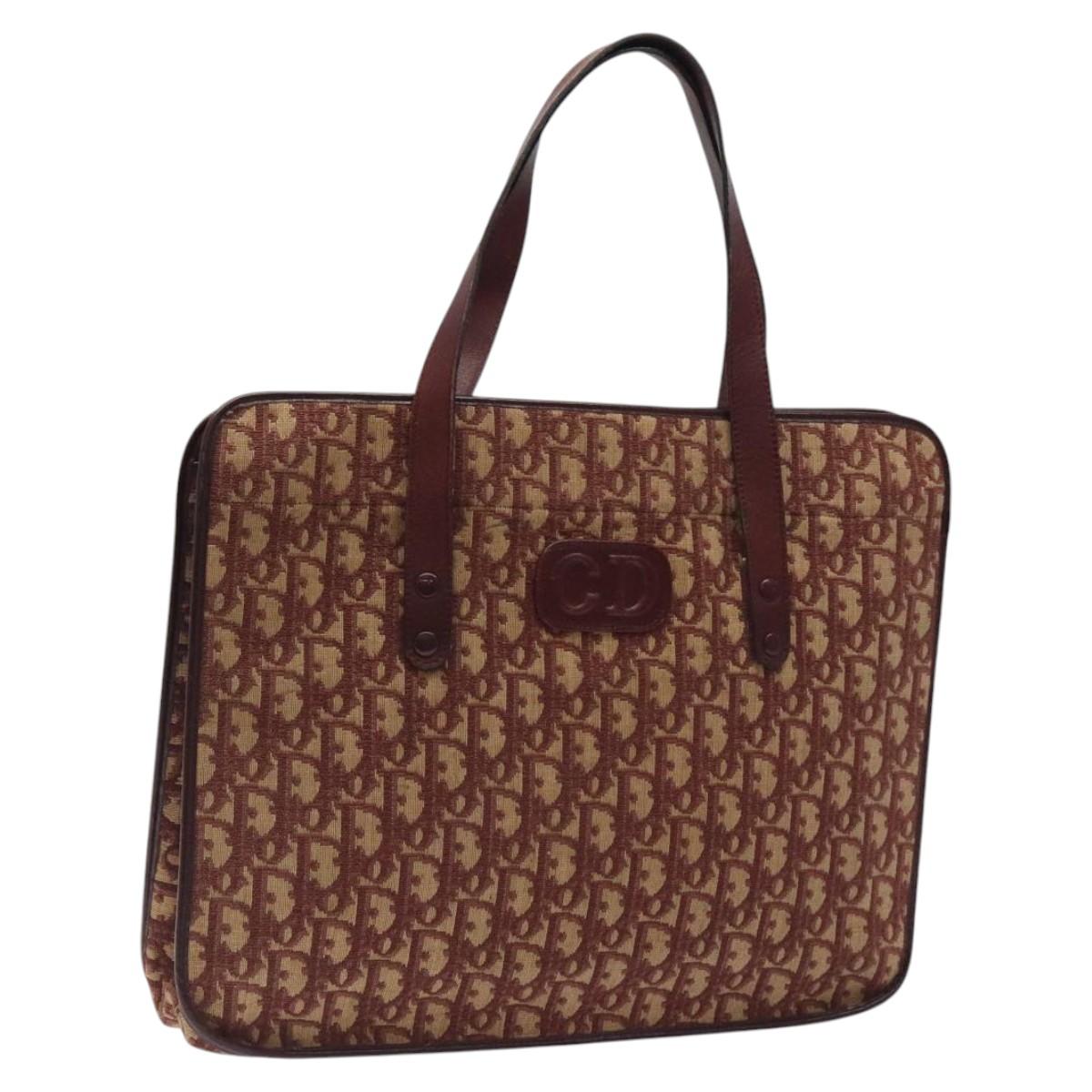 Christian Dior Trotter Canvas Hand Bag Red Auth 118028