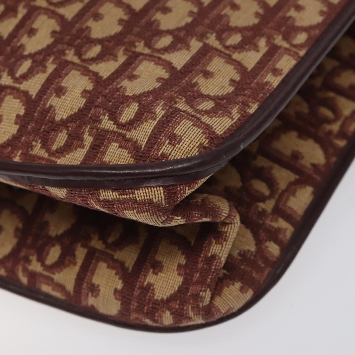 Christian Dior Trotter Canvas Hand Bag Red Auth 118028