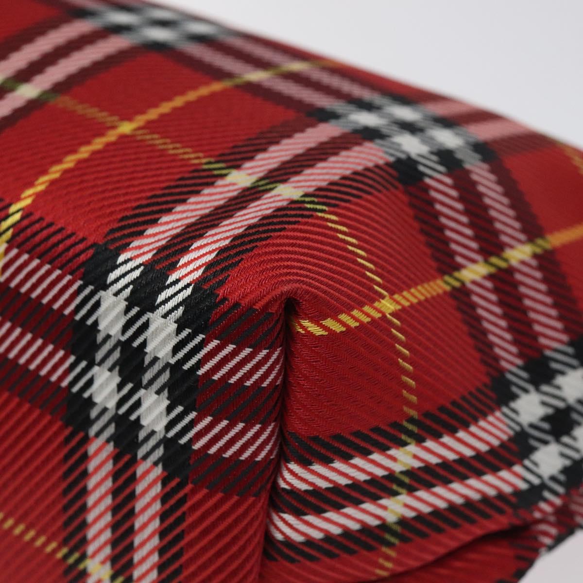 BURBERRY Nova Check Hand Bag Nylon Red Auth 118031