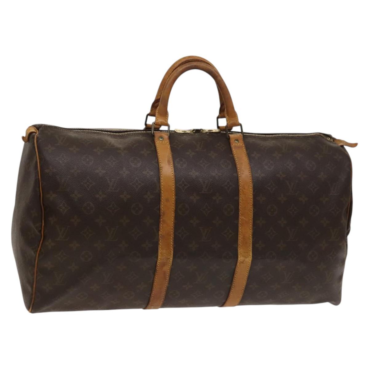 LOUIS VUITTON Monogram Keepall 55 Boston Bag M41424 LV Auth 118042
