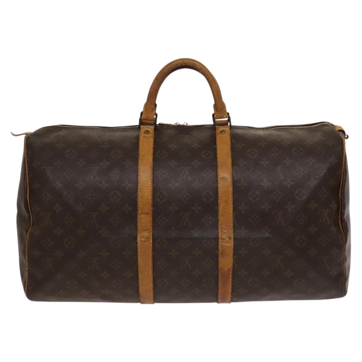 LOUIS VUITTON Monogram Keepall 55 Boston Bag M41424 LV Auth 118042