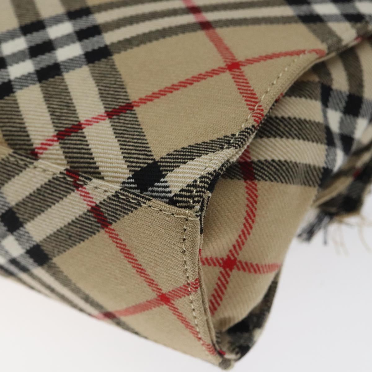 BURBERRY Nova Check Shoulder Bag Canvas Beige Silver Auth 118050