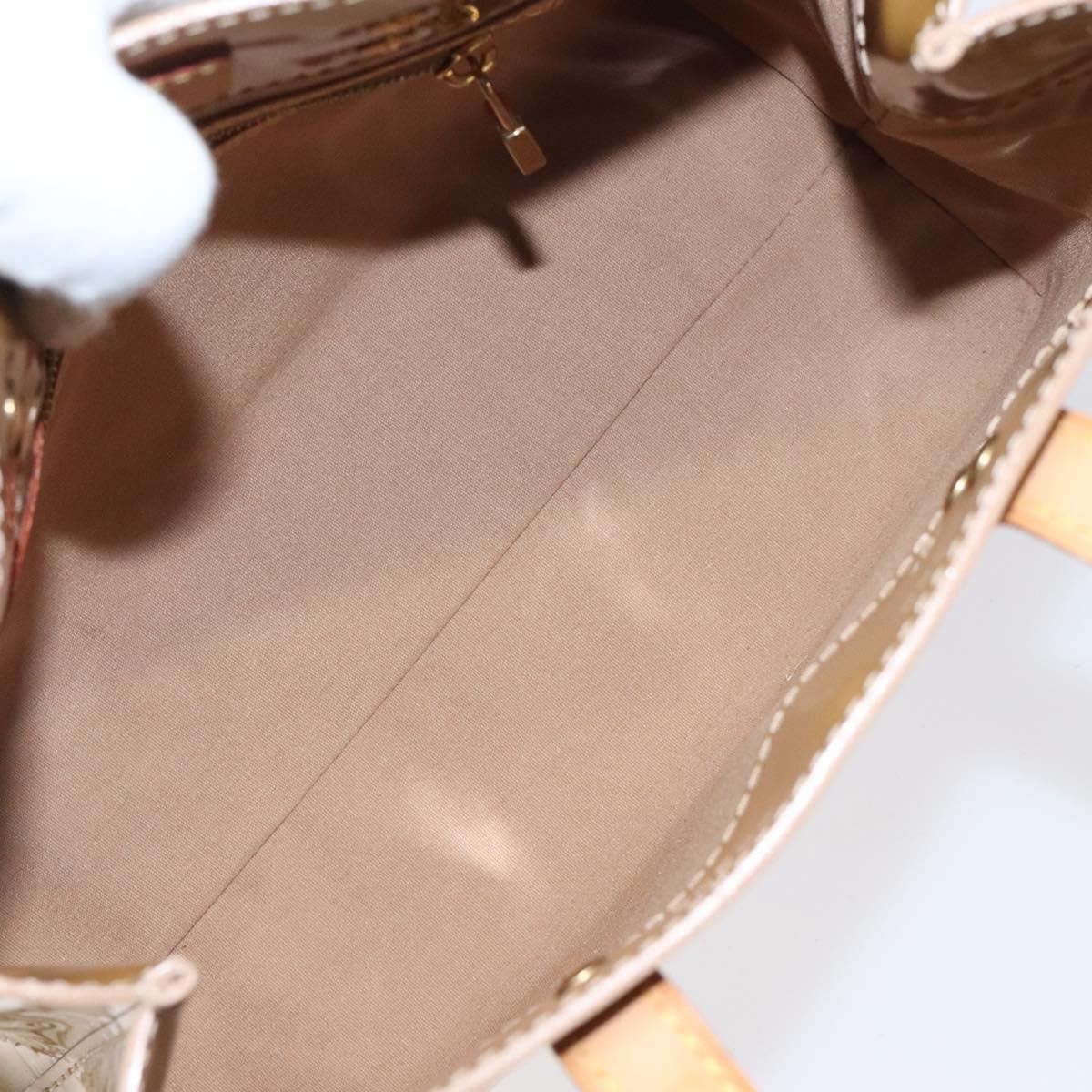 LOUIS VUITTON Monogram Vernis Reade PM Hand Bag Noisette M91334 LV Auth 118057