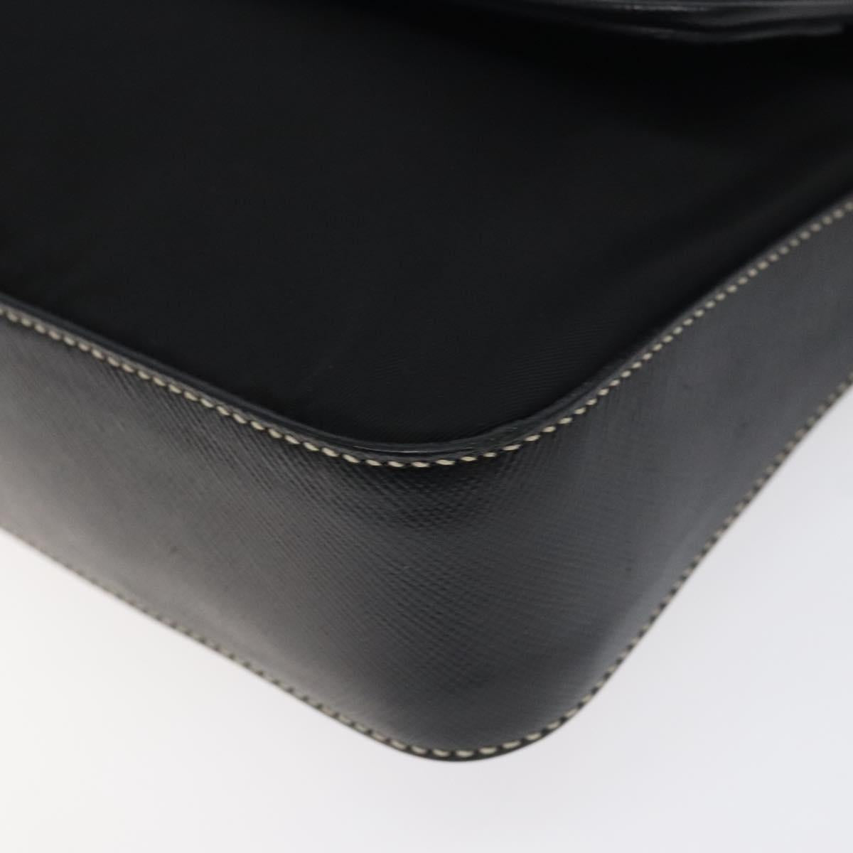 PRADA Shoulder Bag Nylon Black Silver Auth 118058M