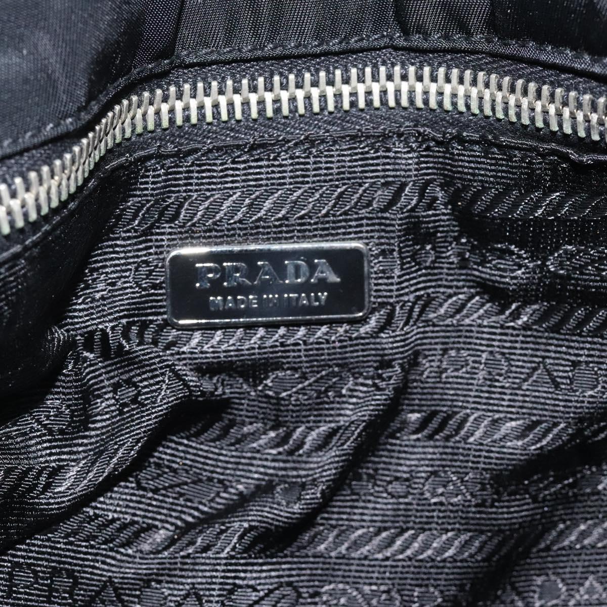 PRADA Shoulder Bag Nylon Black Silver Auth 118058M