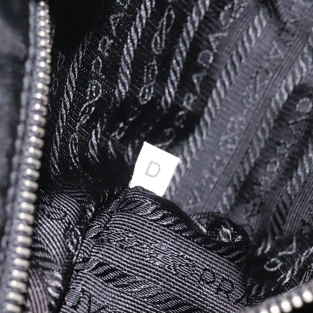 PRADA Shoulder Bag Nylon Black Silver Auth 118058M