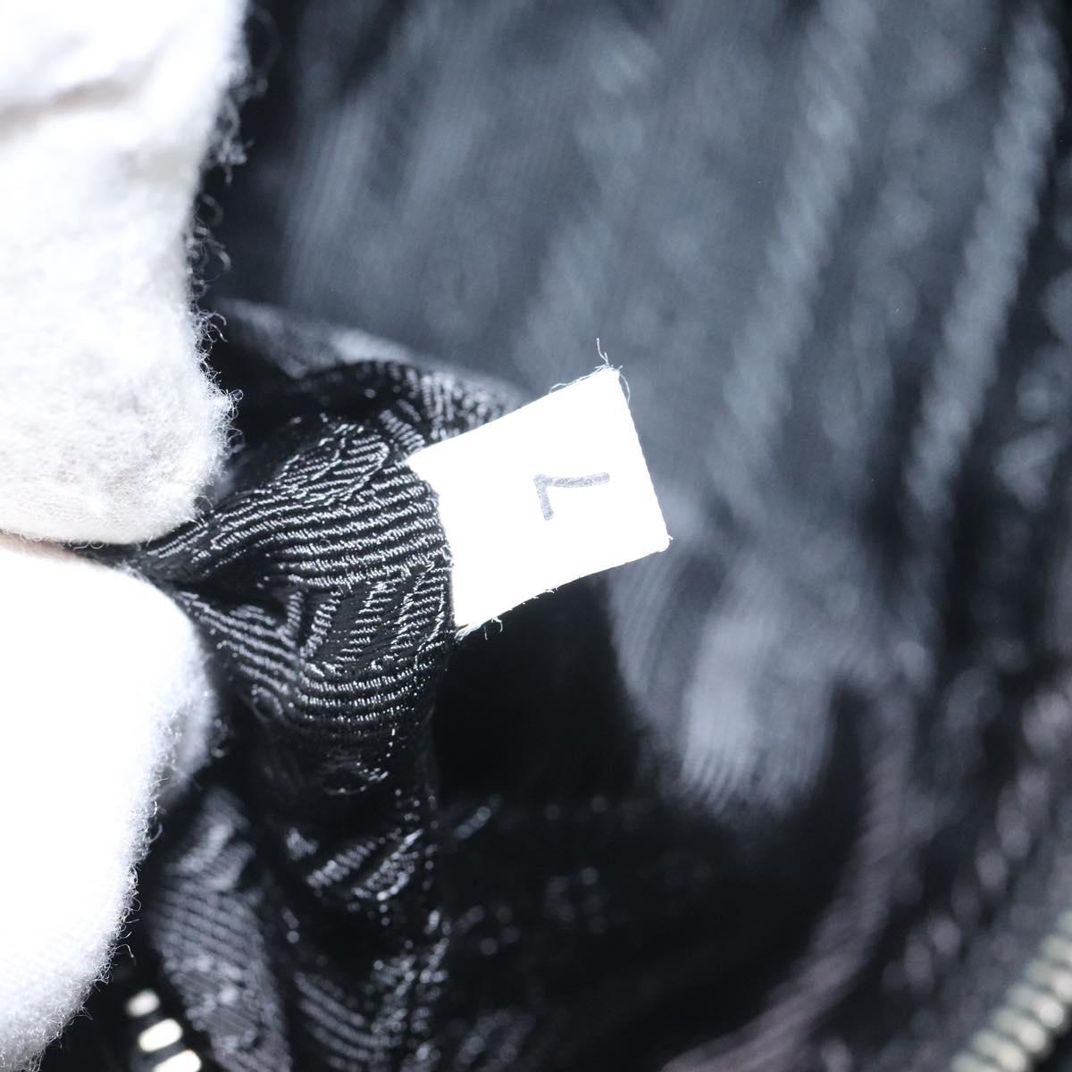 PRADA Shoulder Bag Nylon Black Silver Auth 118058M