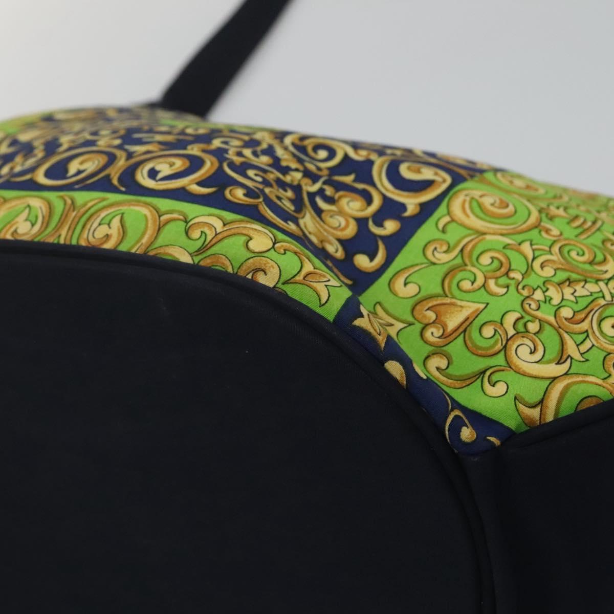 VERSACE Shoulder Bag Canvas Green Auth 118063