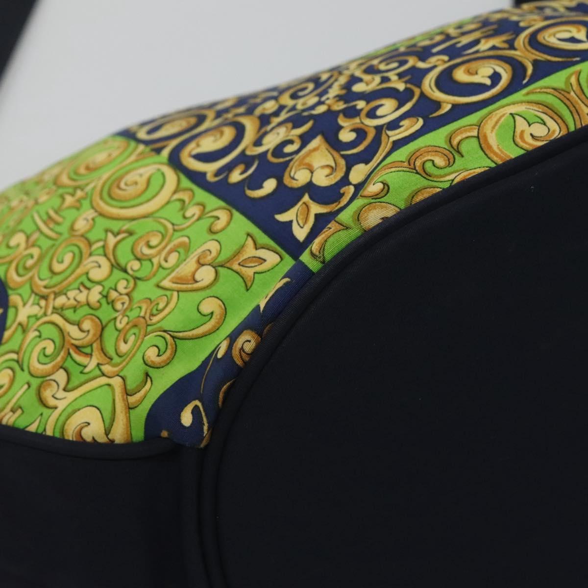 VERSACE Shoulder Bag Canvas Green Auth 118063