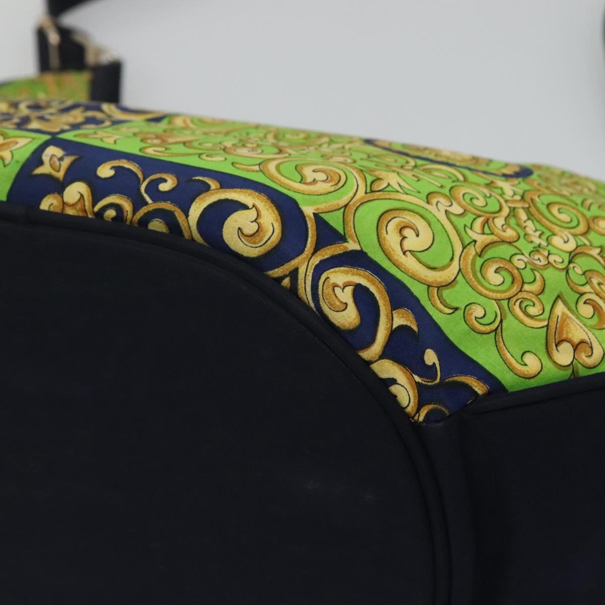 VERSACE Shoulder Bag Canvas Green Auth 118063